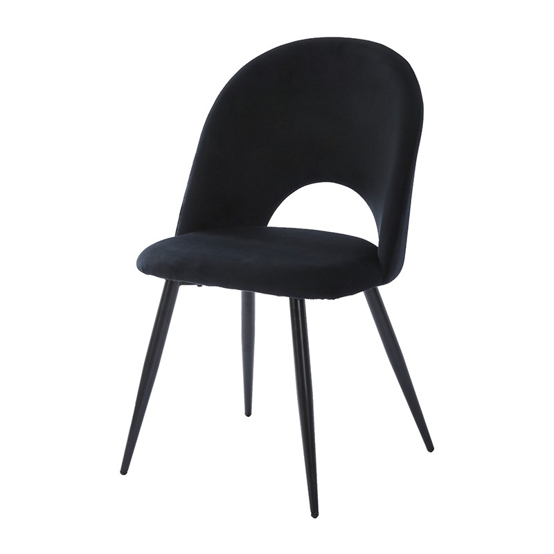 Schwarze Esstühle mit gepolsterten Sitzen